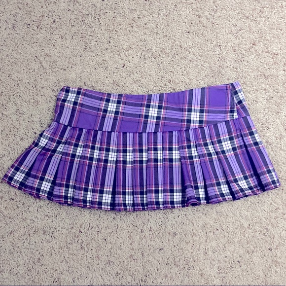 Dresses & Skirts - Purple plaid micro miniskirt 💜